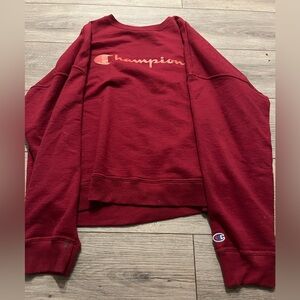 Red champion sweatshirt